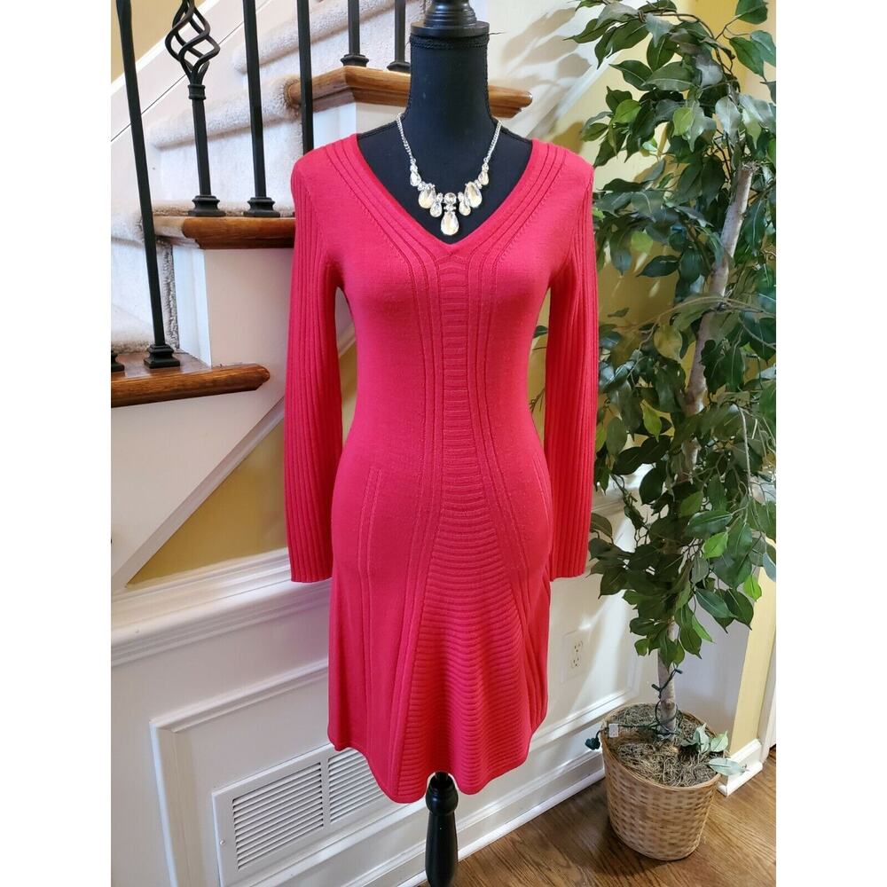 KRIMSON‎ KLOVER Wool V Neck Sweater Knit Dress S XS